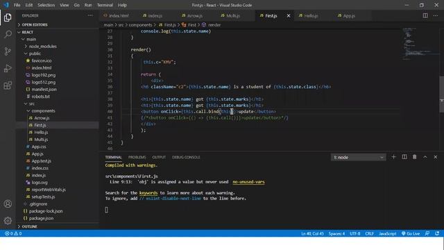 Event Handling in React and setState Method
