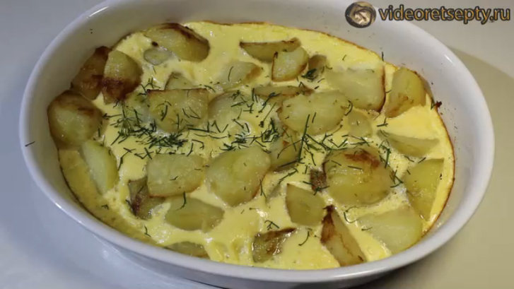Картофель запеченный в яично-молочном соусе - Baked potatoes