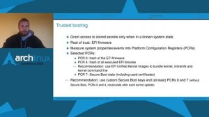 Arch Conf 2020 - Protecting secrets and securing the boot process using a Trusted Platform Module (