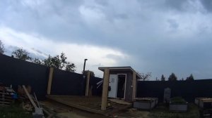 Терраса с навесом своими руками (четвертая серия) устанавливаем столбы и опорные балки крыши 300мм