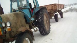 МТЗ-80 с прицепом