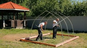 Сборка теплицы Урожай Капля 25