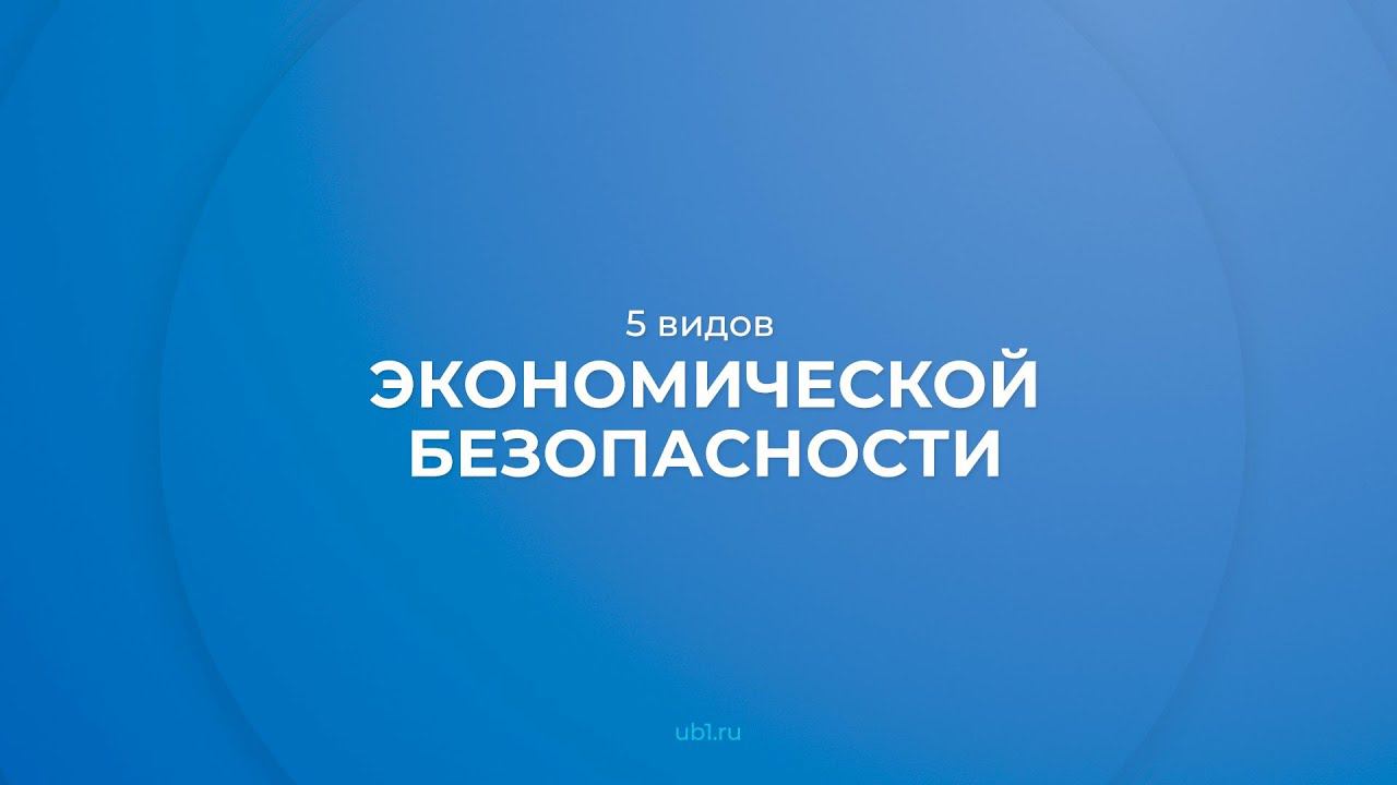 Интернет курс обучения «Экономическая безопасность» - 5 видов экономической безопасности