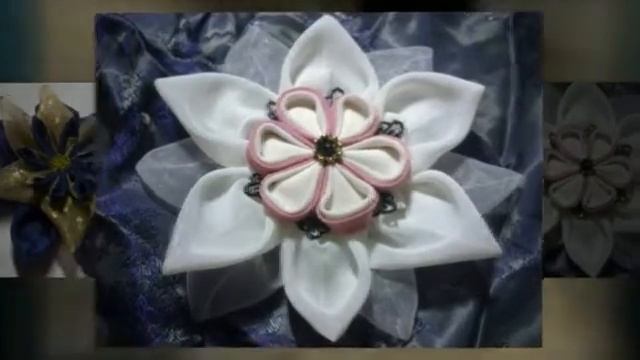 Канзаши. Цветы из шелка, вуали, атласа, органзы. смотреть онлайн