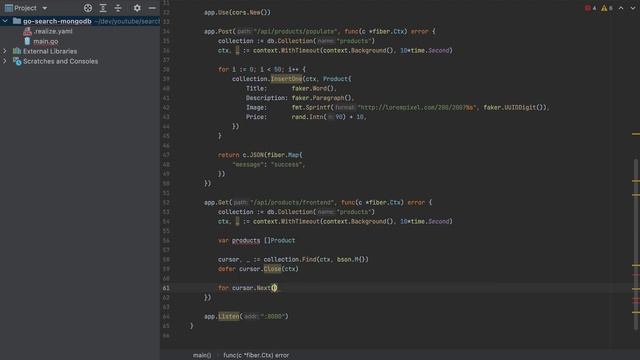 Golang Rest API - Pagination, Search & Sorting using MongoDB