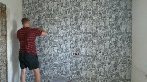 КАК КЛЕИТЬ ОБОИ. Как ПРАВИЛЬНО клеить ФЛИЗЕЛИНОВЫЕ ОБОИ одному. Ремонт комнаты.