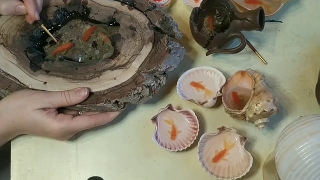 Рисуем объёмных рыбок в эпоксидной смоле