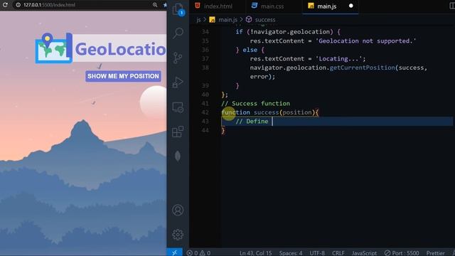 Html, css, Javascript Geolocation API. PART 2.