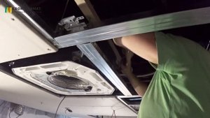 Монтаж кассетного фанкойла Electrolux. ТРЦ "Галерея" г. Минск