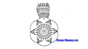 Цветок крючком с 6 лепестками - Схема пошагово