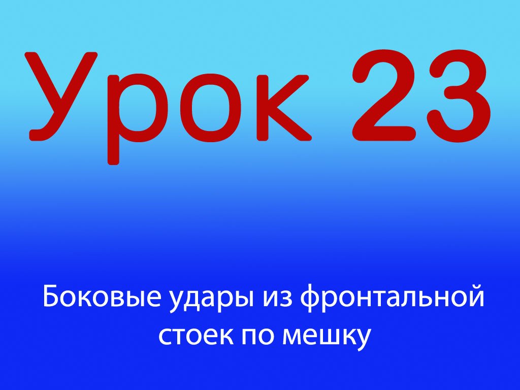 Урок 23 Боковые удары из фронтальной стойки по мешку, Уровень 1/4