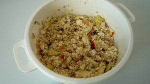 Творожная запеканка с яблоком и овсяными хлопьями