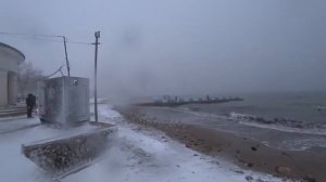 Заснеженная Феодосия 2021\ Зима в Крыму\Метель на набережной\Контент не удался\