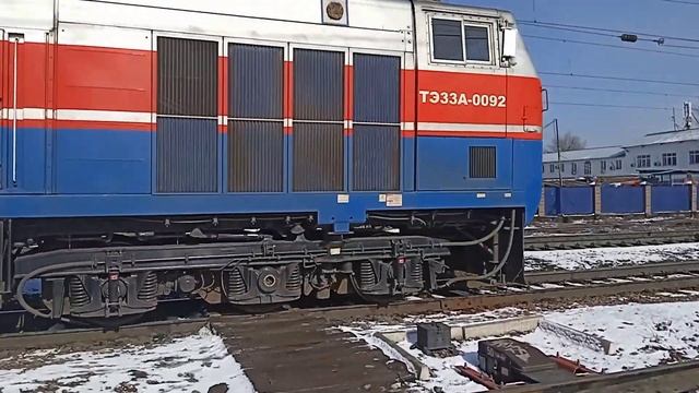 Тепловоз ТЭЗЗА-0092 Резервная работа Станция Алматы-1Жд Хроника-КТЖ.