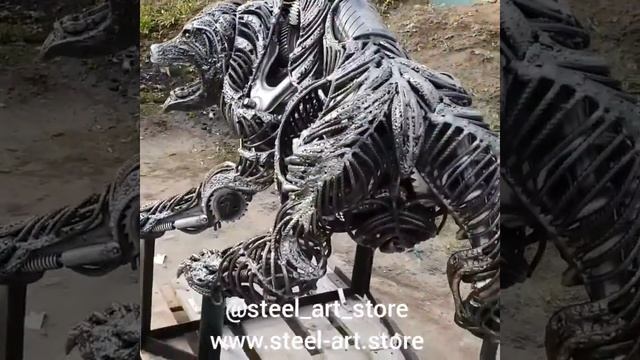 Медведь (гризли) Ручная работа, художественная ковка. Стимпанк. смотреть онлайн
