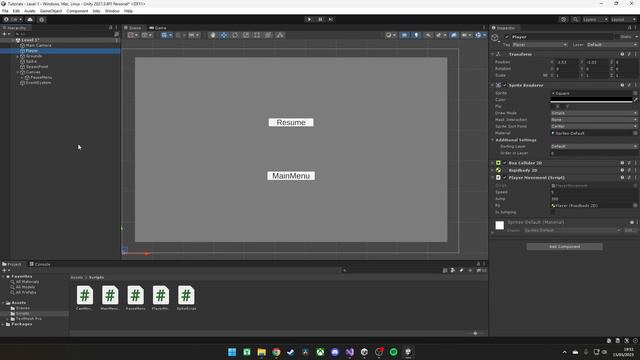 Unity 2D | Basic Pause Menu | Tutorial