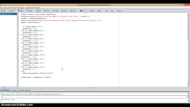 GPA Calculator in Java