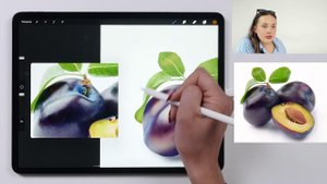 Бесплатный мастер-класс по иллюстрации в Procreate «Сливы»