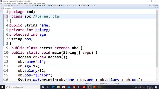 ACCESS SPECIFIER in Java | ICSE & ISC 9th-12th | Core Java смотреть онлайн