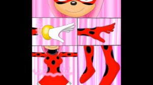 Amy Rose transforming to Ladybug comic (Colored)