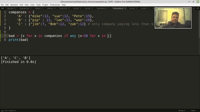 Python One Liners - The "Any" example