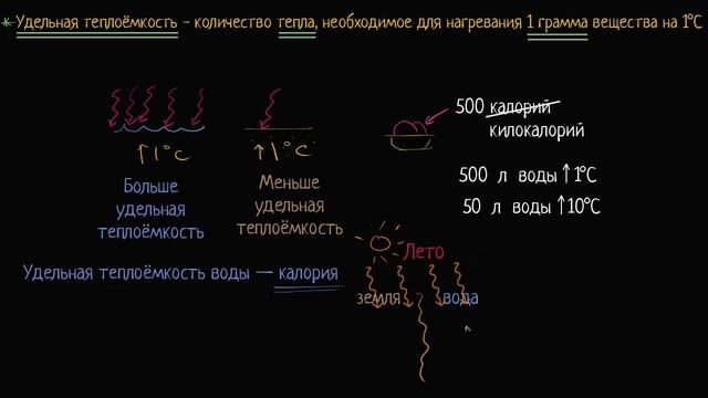 Удельная теплоёмкость (видео 6)  | Биологическая роль воды | Биология