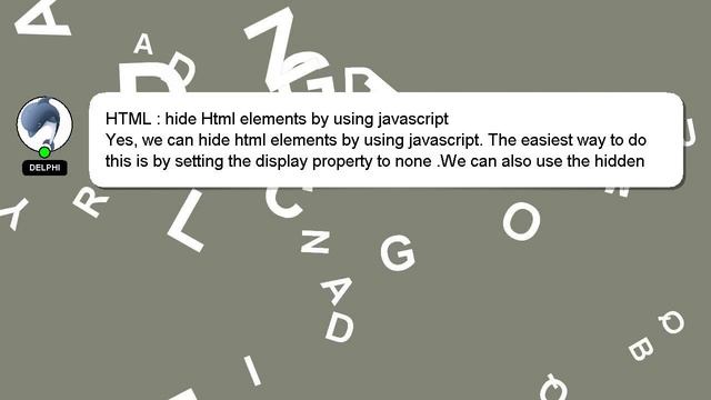 HTML : hide Html elements by using javascript