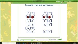 1 класс . Звонкие и глухие согласные