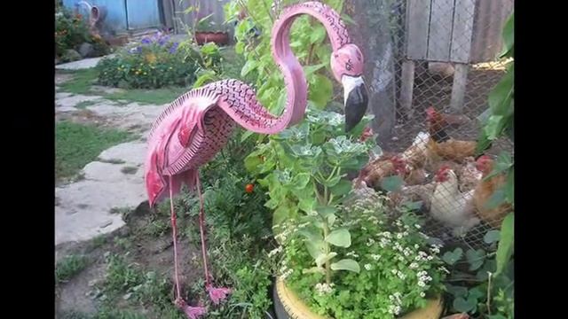 Классное украшение сада своими руками  Поделки птицы из покрышек смотреть онлайн