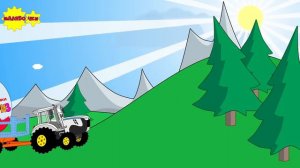 Песня про трактор и яйцо сюрприз с детёнышами животных  Учим как называются и говорят животные