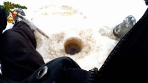 Ловля Голавля Зимой. Голавлиная лунка Рыбалка на мормышку.