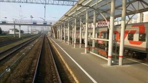 Прибытие и отправление поезда город Саранск вид из хвоста поезда 2016 год