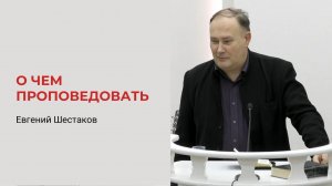 Евгений Шестаков. О чем проповедовать