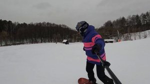 Горнолыжный комплекс Лисья гора. Еду в горах на сноуборде