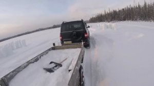 За льдом на УАЗ Патриот 2019/ по глубокому снегу с прицепом
