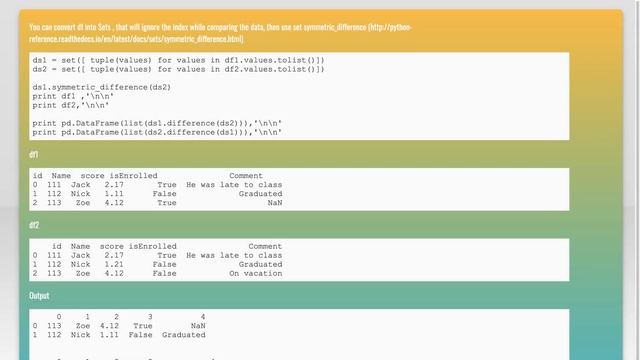 Compare two csv files with python pandas смотреть онлайн
