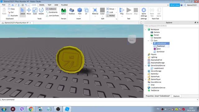УРОК#1 |ROBLOX STUDIO ОБУЧЕНИЕ КАК СДЕЛАТЬ МОНЕТУ, А ТАКЖЕ РЕСПАВН МОНЕТЫ. смотреть онлайн