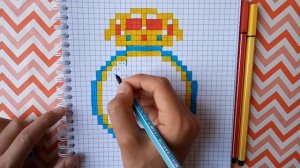 Как нарисовать по клеточкам логотип футбольного клуба Реал Мадрид. PIXEL ART