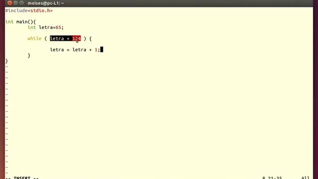 04 Ciclo while. Imprimir el abecedario y su valor ASCII entero. смотреть онлайн