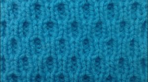 Узор Соты из резинки. Двухсторонний узор. Вязание на спицах.
