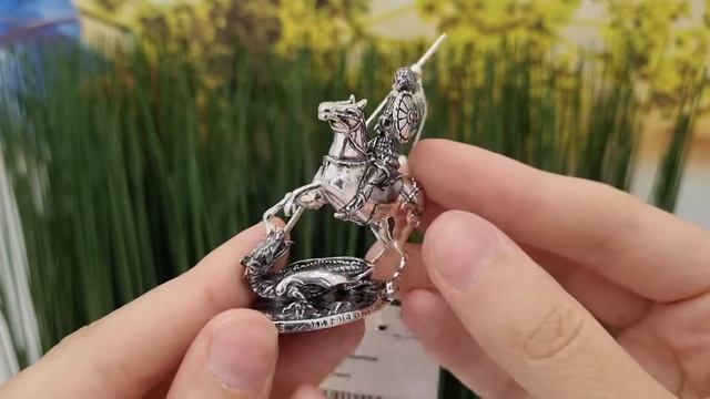 Серебряная статуэтка Георгий Победоносец 48981 смотреть онлайн