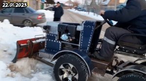 Покатушки на самодельном минитракторе.