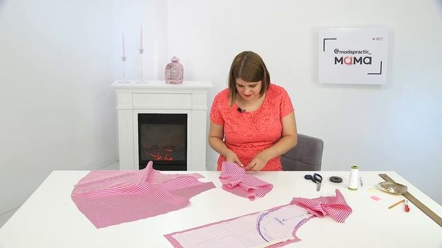 Топ с воланами. Часть 2. Раскрой, сметывание, примерка. Шьем красивый топ на базе мятного платья. смотреть онлайн