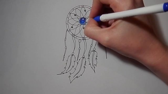 Как нарисовать ЛОВЕЦ СНОВ/381/How to draw a Dreamcatcher смотреть онлайн