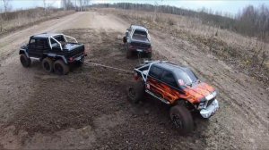 Два ГЕЛЕНДВАГЕНА 6х6 против ТЯЖЕЛОВЕСА ... Перетягивание машин! Traxxas TRX6, TRX-4, Cross RC