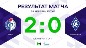 МФЛ. Факел - Крылья Советов. 25-й тур. Группа II. Обзор
