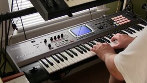 Roland Fantom S-61. Song Called: "Paradise"  By ColdPlay  & performed by Tony Caruso