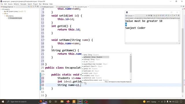 #57 Java Encapsulation | Java Getter and Setter Method and Constructor