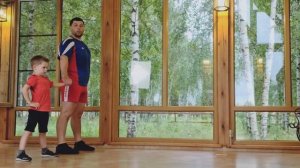 Физкультурный комплекс упражнений папа-сын.