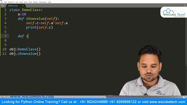 Methods and Constructors of Object Oriented Programming (OOPS) in Python